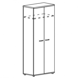 Шкаф для одежды (задняя стенка ДСП) (78x43.4x193) Albero А4 9317