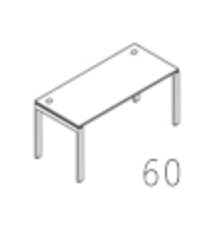 Стол письменный на металлоопорах 140х60х75