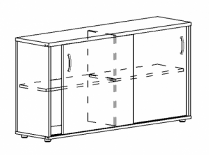 Шкаф-купе низкий (для 2-х столов 60) (124.4x36.4x75.6) Albero