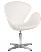 Кресло дизайнерское DOBRIN SWAN кожзам/алюминиевое основание