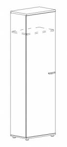 Шкаф для одежды узкий (60x36.4x193)  Albero  А4 9308 БП