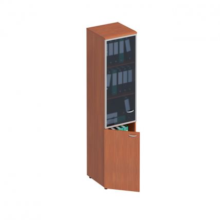 Шкаф для документов узкий со стеклянной дверью в рамке левый 460х460х1970 Матрица ФС 786