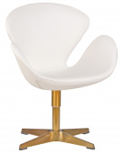 Кресло дизайнерское DOBRIN SWAN кожзам/золотое основание