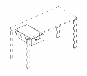 Тумба подвесная 1-ящичная (для стола 80) (35.3x60.3x15.2) Albero А4 216 БП
